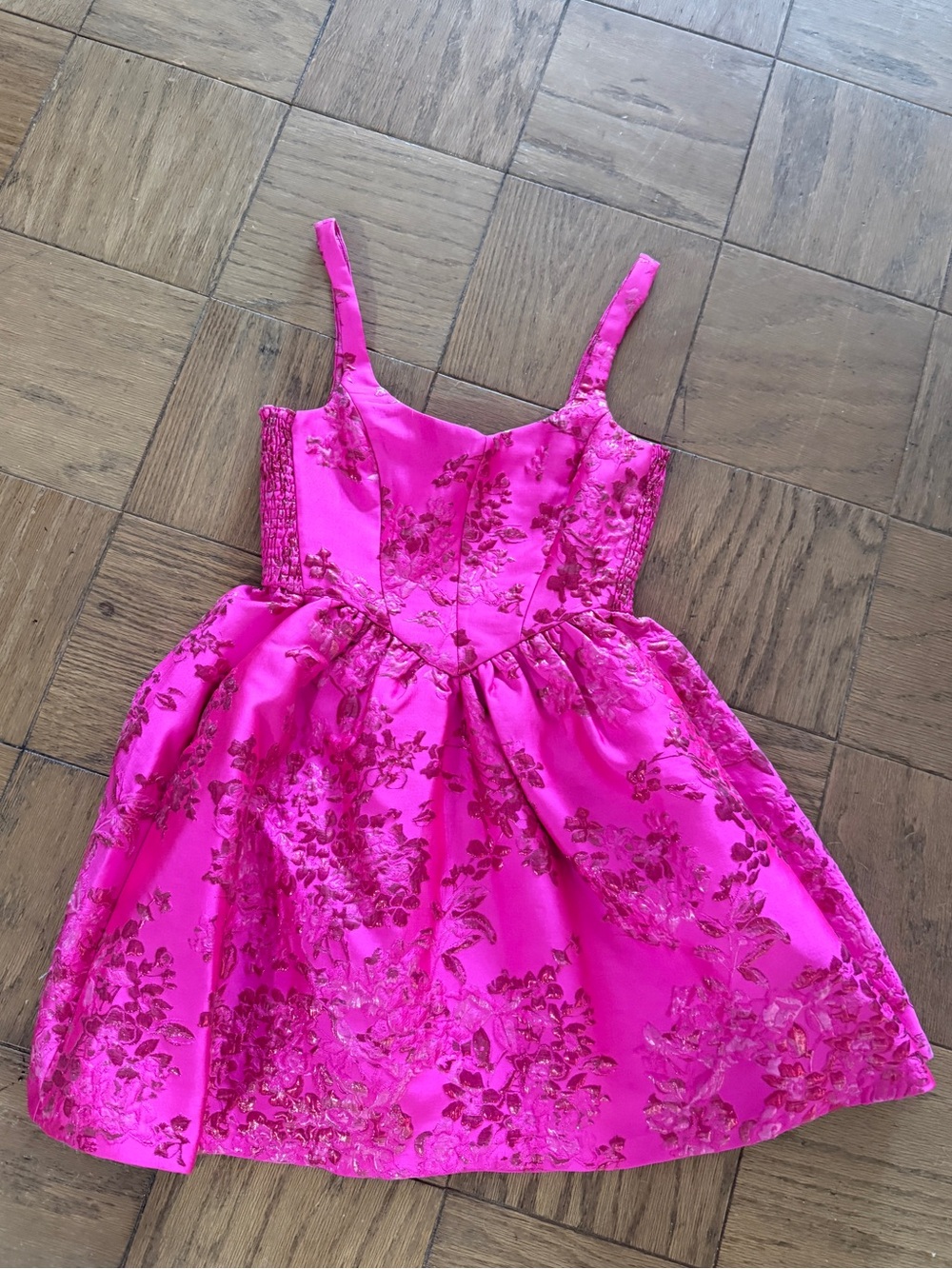 Amanda Uprichard Pink Brocade Dress